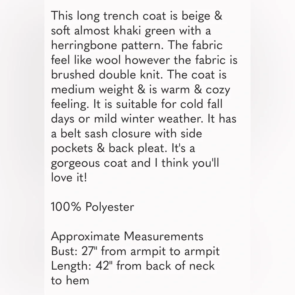 ELIZABETH AND JAMES HERRINGBONE COAT   NEW - Picture 10 of 10